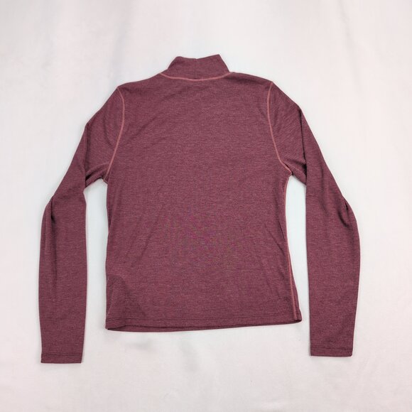 Madewell Mock Neck Long Sleeve Top Heather Plum L - Picture 3 of 9